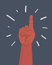 Pointing finger. Number one hand sign. Royalty Free Stock Photo