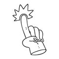 pointing finger quirky line drawing cartoon Royalty Free Stock Photo