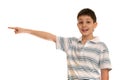 Pointing forward surprised kid Royalty Free Stock Photo