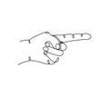 Pointing gesture one line art. Continuous line drawing of gesture, hand, gesture indicating, forefinger.