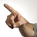 Pointing Gesture on White Background. Hand Extended with Index Finger.