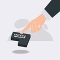 Pointing hand with ENTER button design vector illustration Royalty Free Stock Photo