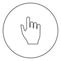 Pointing hand icon black color in circle Royalty Free Stock Photo