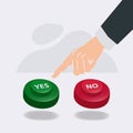 Pointing hand select YES button design vector illustration Royalty Free Stock Photo