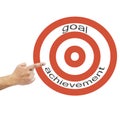 Pointing hand to dart with the word:Goal achievement Royalty Free Stock Photo