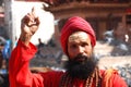 Pointing Hindu man
