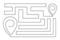 Pointing location at map one line art,hand drawn way destination continuous contour,trendy template direction, gps navigation