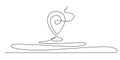 Pointing location at map one line art,hand drawn way destination continuous contour,trendy template direction, gps navigation