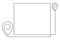 Pointing location at map one line art,hand drawn way destination continuous contour,trendy template direction, gps navigation