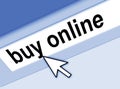 Pointing to buy online Royalty Free Stock Photo