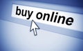 Pointing to BUY ONLINE Royalty Free Stock Photo