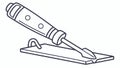 Pointing Trowel Masonry Tool Line Art Icon, vector design Generative AI Royalty Free Stock Photo