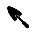 Pointing trowel. Silhouette icon of construction trowel for working with concrete. Black simple illustration of professional Royalty Free Stock Photo