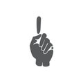 Pointing up number one hand gesture vector