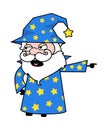 Pointing Wizard Cartoon Illustration