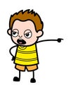 Pointing Young Boy Cartoon Illustration Royalty Free Stock Photo