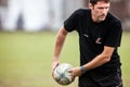 POINTNOIRE/CONGO - 18MAY2013 - Amateur rugby player to warm up