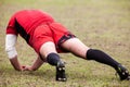 POINTNOIRE/CONGO - 18MAY2013 - Amateur rugby player to warm up