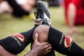 POINTNOIRE/CONGO - 18MAY2013 - Amateur rugby player to warm up