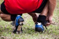 POINTNOIRE/CONGO - 18MAY2013 - Amateur rugby player to warm up