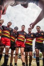 POINTNOIRE/CONGO - 18MAY2013 - Team of amateur friends playing rugby