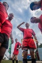 POINTNOIRE/CONGO - 18MAY2013 - Team of amateur friends playing rugby