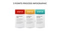 3 points of block list process diagram, infographic element template vector
