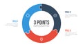 3 points circle infographic element vector with puzzle, can be used for workflow, steps, options, list, processes, presentation