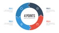 4 points circle infographic element vector with puzzle, can be used for workflow, steps, options, list, processes, presentation