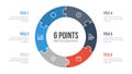 6 points circle infographic element vector with puzzle, can be used for workflow, steps, options, list, processes, presentation Royalty Free Stock Photo