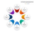 8 points circular infographic element, cycle layout diagram with icon and colorful color, can be used for presentation, banner,