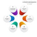 6 points circular infographic element, cycle layout diagram with icon and colorful color, can be used for presentation, banner,