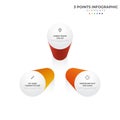 3 points circular infographic element, cycle layout diagram with icon and colorful color, can be used for presentation, banner,