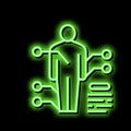 points on human bosy of gout disease neon glow icon illustration
