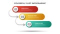 3 points of list or steps diagram with arrows, infographic element template vector