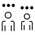 Points overhead in people icon, outline style