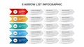 5 points of process arrow, infographic element template vector