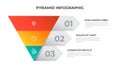 3 points of pyramid diagram, infographic element template vector