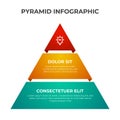 2 points pyramid list diagram, infographic element template vector