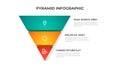 3 points of pyramid list diagram, infographic element template vector