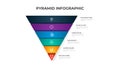 6 points of pyramid list diagram, infographic element template vector