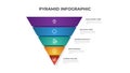 5 points of pyramid list diagram, infographic element template vector