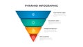 4 points of pyramid list diagram, infographic element template vector