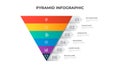 5 points of pyramid list diagram, infographic element template vector