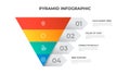 4 points of pyramid list diagram, infographic element template vector