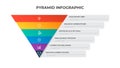 6 points of pyramid list diagram, infographic element template vector