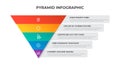 5 points of pyramid list diagram, infographic element template vector