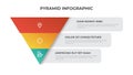 3 points of pyramid list diagram, infographic element template vector