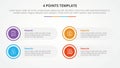4 points stage template infographic concept for slide presentation with big circle outline 4 point list with flat style