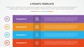 4 points stage template infographic concept for slide presentation with box table fullpage colorfull 4 point list with flat style